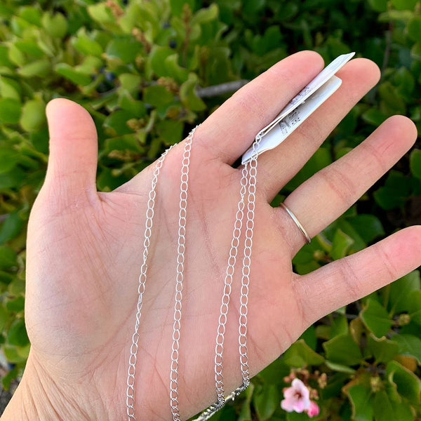 1pc 925 Sterling Silver Twisted Curb Link Cable Chain Necklace, Tarnish Resistant Rhodium Plated, 2.5mm, Length Selections: 18/20/26/28 inch