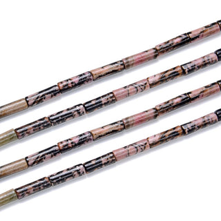 Natural Rhodonite Gemstone Cylinder Tube Beads, 13x4mm, Hole ID 1mm, 14.5 Inch/1 Strand, GH-H4
