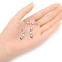 5pcs 925 925 Sterling Silver Tube Cord End Cap Clasps, Glue In Cord End, 27mm, Hole ID 4mm, SS178-4
