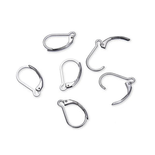 50pcs 304 Surgical Stainless Steel Interchangeable Leverback Earring Hooks – 17mm Strong Ear Wires