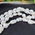 15 Inch AA Grade Good Luster Natural Baroque Pearl Beads, Irregular White Cultured Freshwater Flameball Teardrop Pearls, Large 17mm-28mm Flameball Pearls, Hole ID 1mm, PA2-28