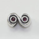 1pc Real 925 Sterling Silver Charm, July Birthstone Charm Bead, Cubic Zirconia CZ Red Ruby Gemstone, Compatible with Pandora all Other Charm Bracelets, EC416