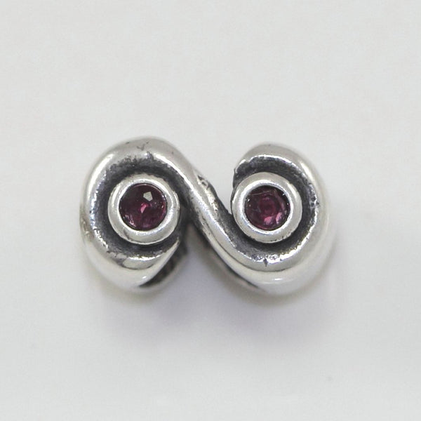 1pc Real 925 Sterling Silver Charm, July Birthstone Charm Bead, Cubic Zirconia CZ Red Ruby Gemstone, Compatible with Pandora all Other Charm Bracelets, EC416