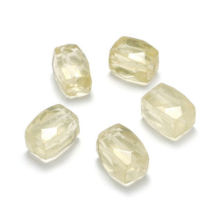 10pcs Natural Lemon Quartz Yellow Crystal Gemstone Faceted Cylinder Tube Beads, 12-18mm, Hole ID 1mm, GZ9-5