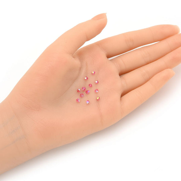 100pcs Preciosa Faceted Bicone Crystal Beads, Rose AB, Size Selections: 3mm/4mm/6mm