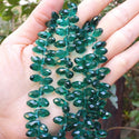200pcs Creative Club Faceted Teardrop Briolette Crystal Glass Beads, Pendant Drop, Emerald Green, 12x6mm, Hole ID 1mm, CCT2-24