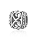 Solid 925 Sterling Silver Infinite Love Charm Heart Love Bead