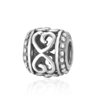 Solid 925 Sterling Silver Infinite Love Charm Heart Love Bead