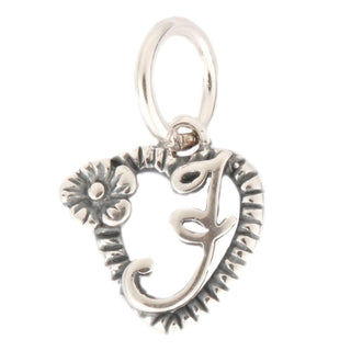 Solid Sterling Silver Letter J Initial Flower Heart Alphabet Name Charm, Compatible with Pandora...