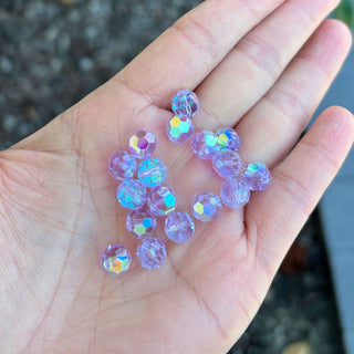 25pcs Adabele Austrian Faceted Round Crystal Beads #5000, Violet AB, Size Selections: 6mm/8mm