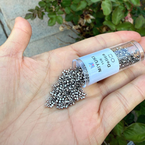 7.5g Miyuki Delica 11/0 Seed Beads, Opaque Nickel-Pated DB21