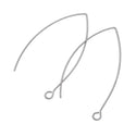 50pcs 316 Stainless Steel 45mm Marquise V-Shape Earring Hooks – 0.7mm Wire