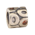 Solid 925 Sterling Silver Siam Bead Charm Cubic Zirconia CZ