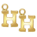 1pc Real 1/20 14K Gold Filled Letter H, Small Alphabet Charm Drop, 5.6x5.7mm, JK12-A8