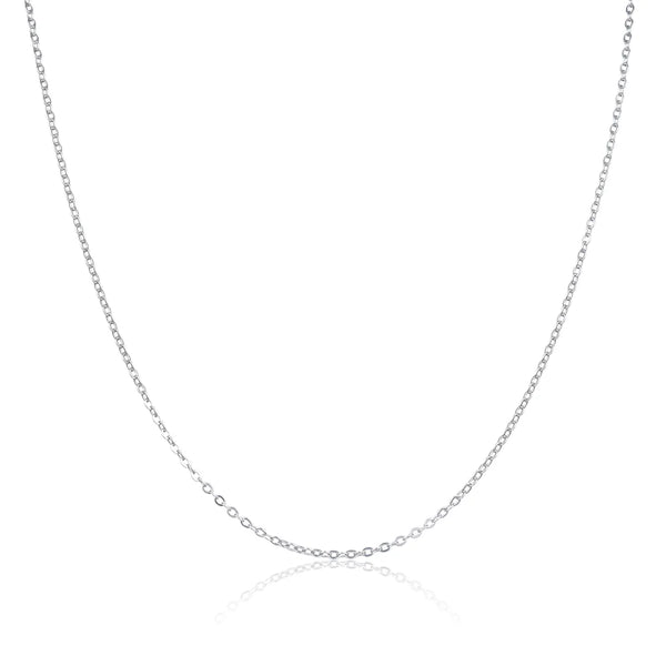 5pcs 304 Stainless Steel 1.3mm Diamond-Cut Flat Cable Link Chain Necklaces (18 Inch/20 Inch/22 Inch/24Inch)