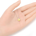 925 Sterling Silver November Birthstone Solitaire Necklace, 8mm/2 Carat Yellow Topaz Cubic Zirconia CZ, Length Selections: 16 inch/18 inch