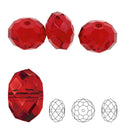 24pcs Adabele Austrian Faceted Rondelle Crystal Beads #5040, Siam (Red), Size Selections: 6x4mm, 8x6mm, 10x8mm