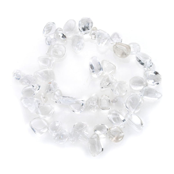 Natural White Quartz Clear Crystal Gemstone Petal Keishi Beads, Irregular, 10mm-20mm, Hole ID 1mm, 1 Strand/15 Inch, GZ6-20