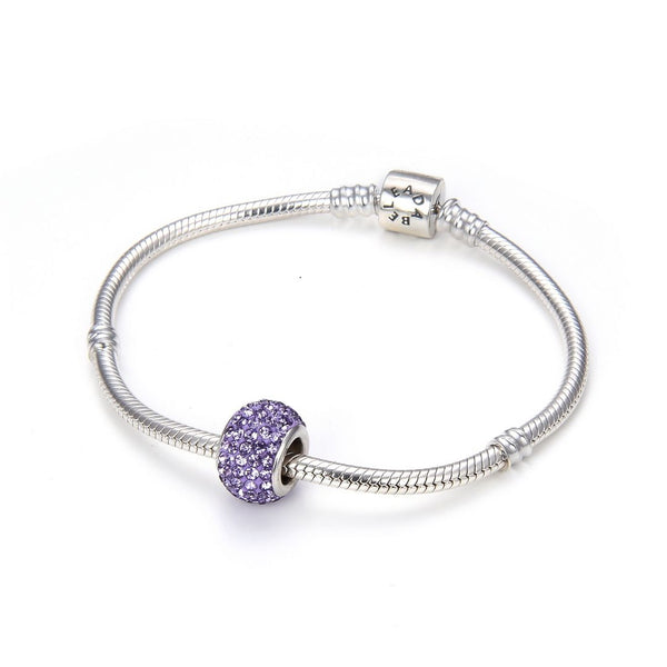 1pc 925 Sterling Silver June Birthstone Bead Charm, 12.5x7.5mm, Hole ID 4.8mm, Fit Pandora All Other Bracelets, EC684-6