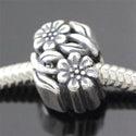 1pc Solid 925 Sterling Silver Flower Bead Charm, Compatible with Pandora All Other Charm Bracelet, EC238