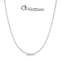 1pc 925 Sterling Silver Snake Chain Necklace, Tarnish Resistant Rhodium Plated, 3mm, Thick Large Strong, Length Selections: 18/20/22/24 inch