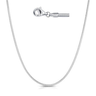 1pc 925 Sterling Silver Snake Chain Necklace, Tarnish Resistant Rhodium Plated, 3mm, Thick Large Strong, Length Selections: 18/20/22/24 inch