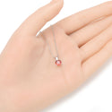 925 Sterling Silver January Birthstone Solitaire Necklace, 6mm/0.84 Carat Red Garnet Cubic Zirconia CZ, Length Selections: 16 inch/18 inch