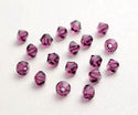 50pcs Preciosa Faceted Bicone Crystal Beads, Purple Amethyst, 6mm, Hole ID 1mm, Pre-B611