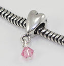 1pc Cute Solid 925 Sterling Silver Dangle Bead Charm Cubic Zirconia CZ, Compatible with Pandora All Other Charm Bracelet, EC1