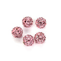 25pcs Adabele Grade A Suncatcher Crystal Rhinestone Pave Polymer Clay Beads, Light Rose Pink, Size Selections: 8mm/10mm/12mm