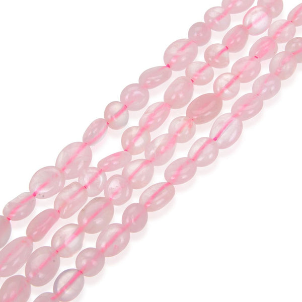 1 Strand Stretch Natural Grade A Pink Rose Quartz Free Form Gemstone Bracelet, 7-10mm Beads, Length Selections: 7 inch/7.5 inch