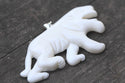 1pc Beautiful Lion King Buffalo Hand Carved White Buffalo Bone Drop Pendant, Symbol of Strength Prosperity Pendant, with Sterling Silver Bail, 2.6 Inch, BP-20