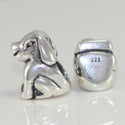 1pc Cute Real Solid Sterling Silver Dog Charm Bead, Compatible with Pandora All Other Charm Bracelets, EC480