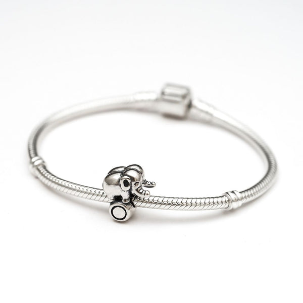1pc Real Solid Sterling Silver Charm Aerobic Elephant Bead, Compatible with Pandora All Other Charm Bracelets, EC251