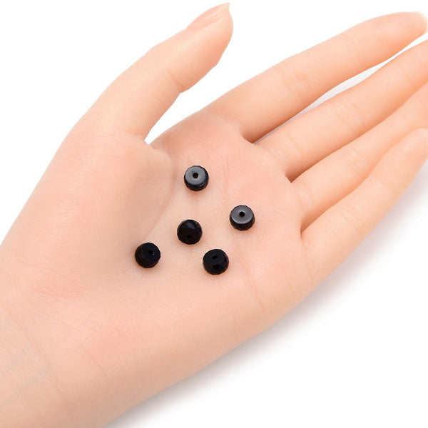 25pcs Adabele Austrian Faceted Heishi Rondelle Crystal Beads, Jet Black, 8x4mm, Hole ID 1mm, SSV-823 - image 2