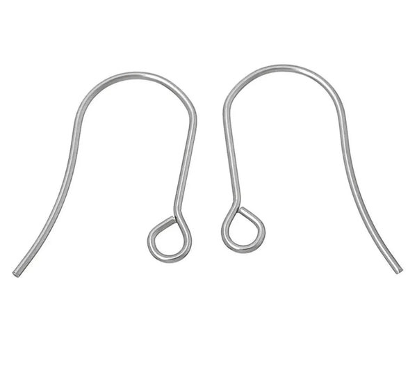 100pcs 316 Stainless Steel 17mm Fish Earring Hooks – 0.7mm Wire