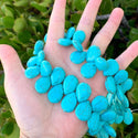 15 Inch Natural Turquoise Blue Howlite Gemstone Teardrop Briolette Drop Beads, Top Drilled, 20x15mm, Hole ID 1mm, GR-T4