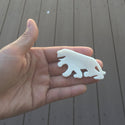 1pc Beautiful Lion King Buffalo Hand Carved White Buffalo Bone Drop Pendant, Symbol of Strength Prosperity Pendant, with Sterling Silver Bail, 2.6 Inch, BP-20
