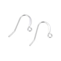100pcs Strong Fish Earring Hooks, Sterling Silver Plated Brass, 0.8mm/20 Gauge, 25mm Long, CF244-1