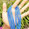 AAA Natural Blue Agate Gemstone Round Beads, 15 Inch/1 Strand, Size Selections: 4mm/6mm/8mm/10mm
