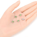 10pcs Grade A August Peridot Green Birthstone Links, Stainless Steel, Tarnish Resistant, 6mm, CCP34-8