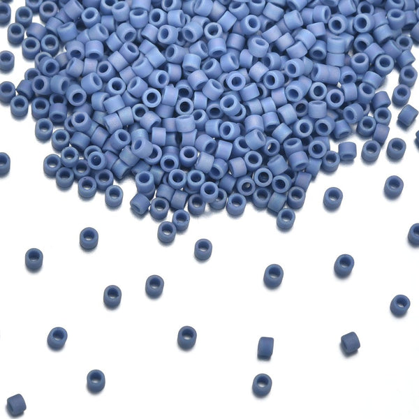 7.5g Miyuki Delica 11/0 Seed Beads Opaque Matte Rainbow Mermaid Blue DB2318