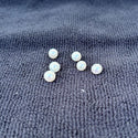 4pcs Natural AAA Grade High Luster Half Drilled Round Pearls Beads, White Cultured Freshwater Pearls, 6-7mm, Hole ID 0.85mm, PH3-67