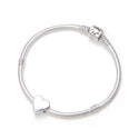 1pc Real 925 Sterling Silver Love Heart Bead Charm, Compatible with Pandora All Other Charm Bracelet, EC4-B1