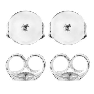 200pcs Earring Backs, Earnut Replacement, Sterling Silver Plated Brass, 5.5mm x 5mm, Hole ID 1mm, CF112-S