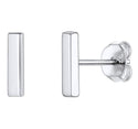 1 Pair Solid 925 Sterling Silver Stud Earrings, Bar Ear Studs, Small Tiny, SSE101-1