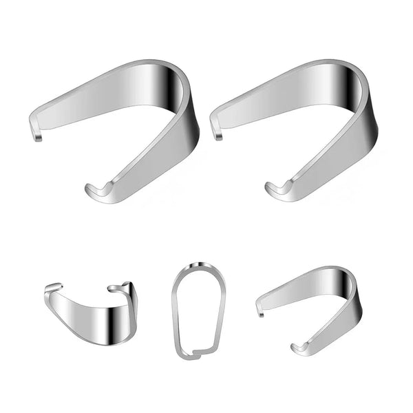 300pcs 304 Stainless Steel 8.3mm Pinch Bail Pendant Clasp