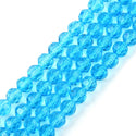 200pcs Creative Club Faceted Round Crystal Glass Beads, Aquamarine Blue, 6mm (0.24 inch), Hole ID 1mm, CC2R610
