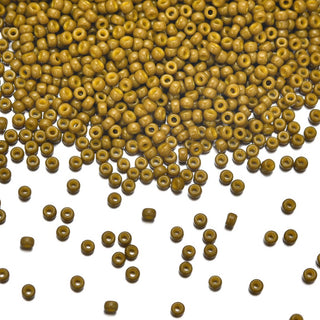 50g Miyuki Rocaille 8/0 Seed Beads Duracoat Opaque Spanish Olive RR-4491