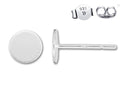 4 Pairs 925 Sterling Silver Earring Posts, Glue On Flat Board, 0.7mm/21 Gauge Pin, 8pcs Earring Backs, Flat Board Selections: 3mm/4mm/6mm/8mm